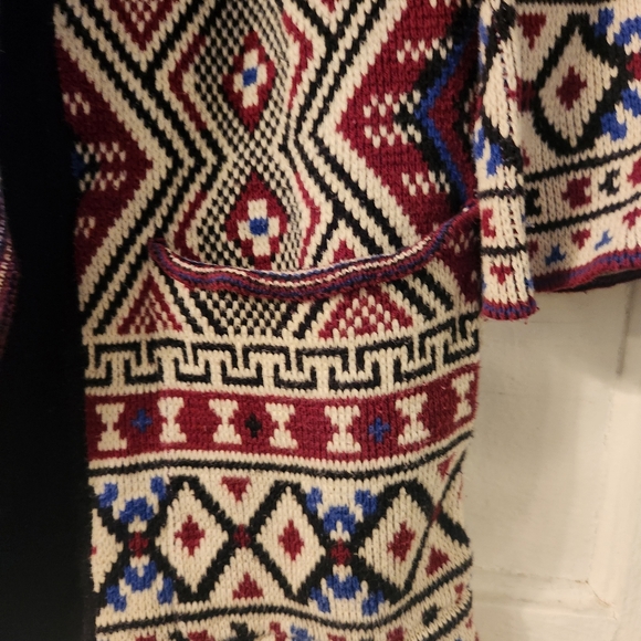 Forever 21 Southwest Heavy Knit Open Front Cardigan Sweater Aztec Southwest Sz S - Picture 2 of 12